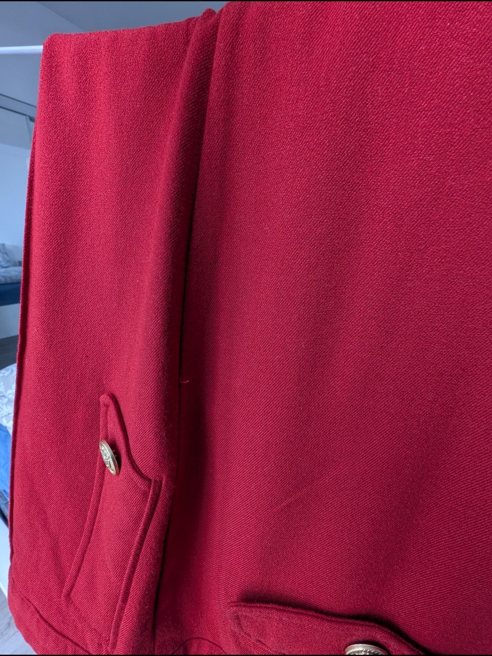 Vertigo Paris Crimson Red Jacket with Gold Accent